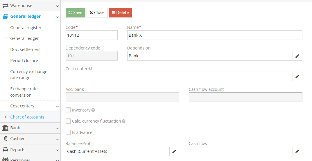 Creating a new corresponding account for a bank
